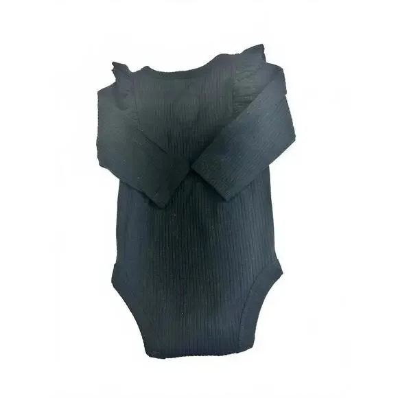 Cute Cat & Jack Black Ruffle Baby BodysuiT- Size 3M-6M - Picture 4 of 5